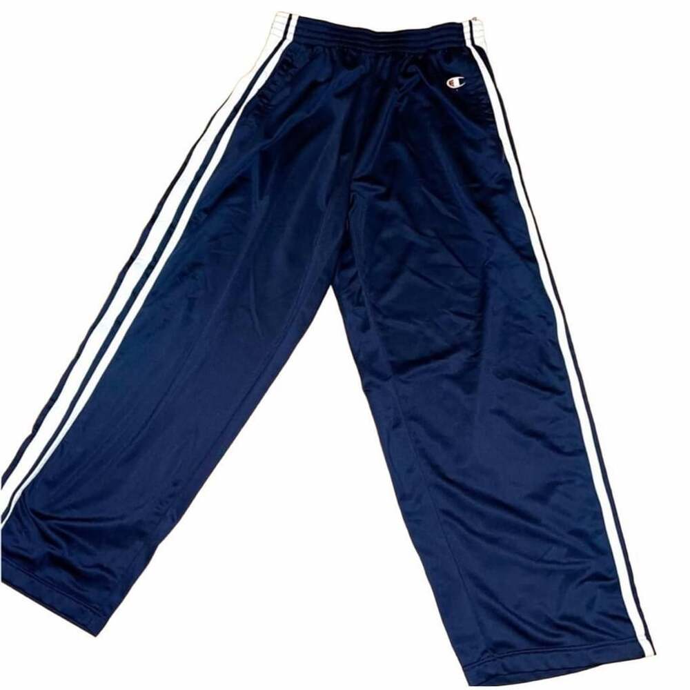 Champion Vintage Side Zip Tear Away Track Pants Size XXL Navy Blue